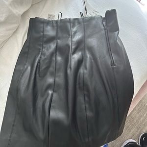 Black leather skirt